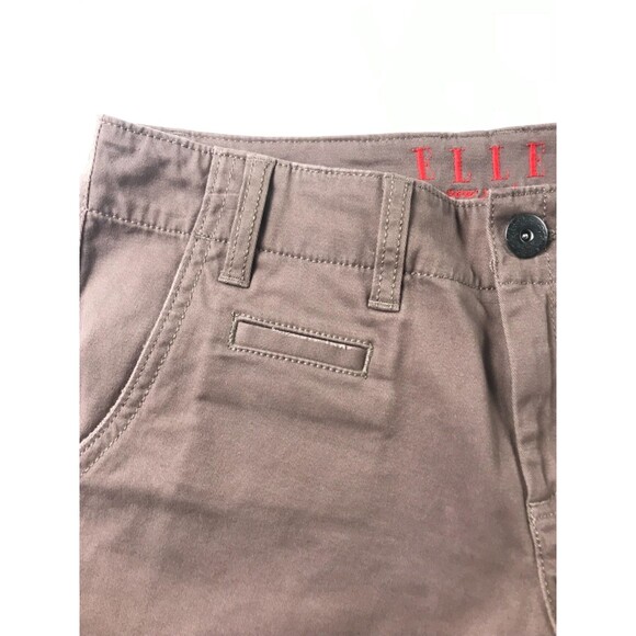 ELLE Paris Brown Casual Cotton Summer Mid Rise Shorts Size 2 Women’s NWT - Picture 2 of 15